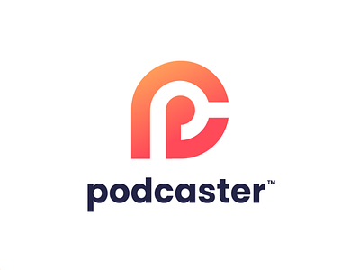 Podcaster | Podcast Logo brand branding illustration logo logo design logo identity logodesign logos logotype minimal minimal logo podcast stream streaming visual design visual identity website wordmark