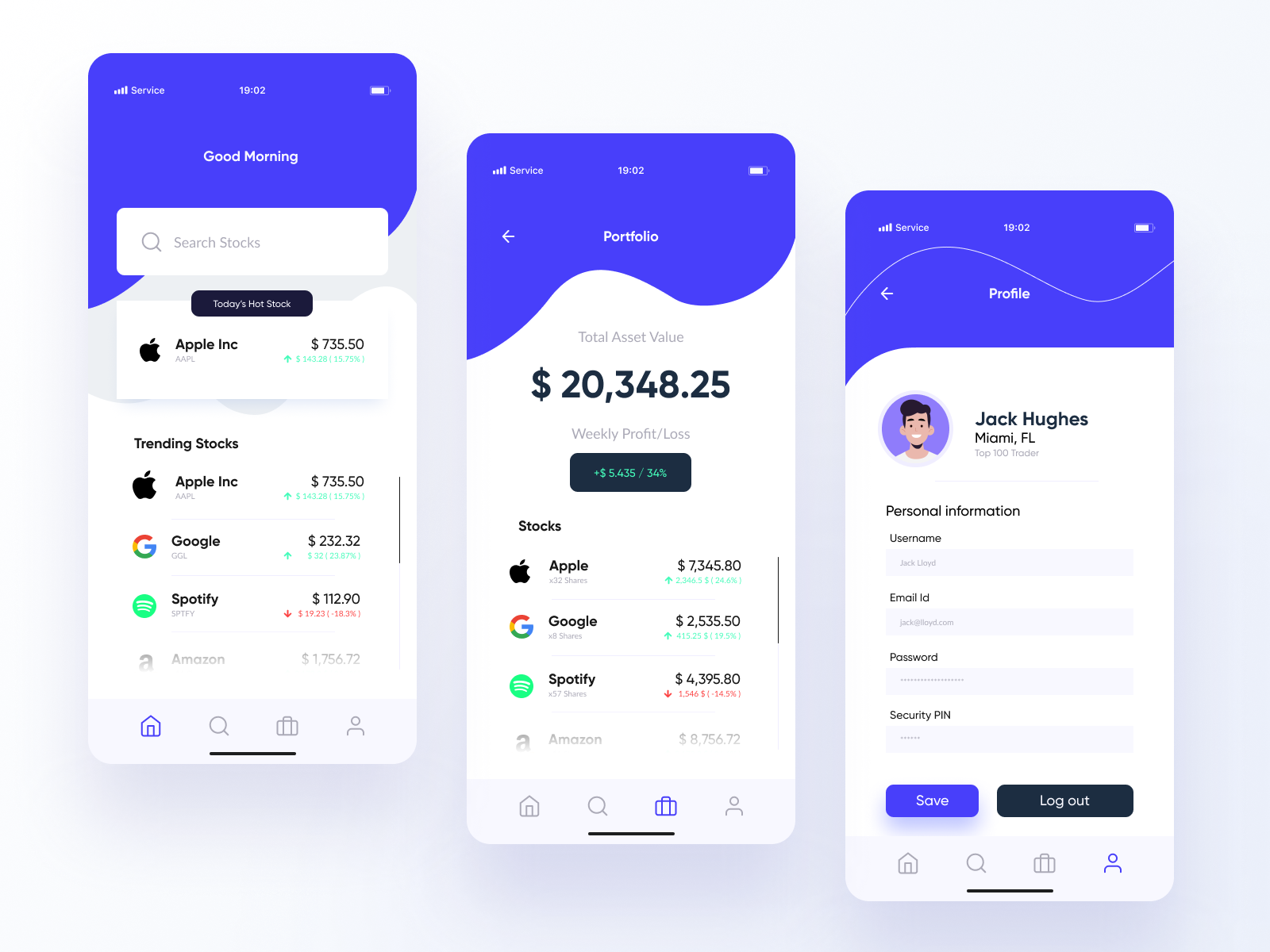 Stock Trading App UI by Priyum Kochhar on Dribbble