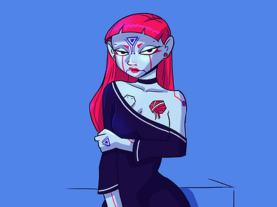 Mechanical girl animation character girl mecha red haired robot sci fi
