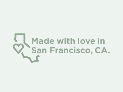 Made with ♥ california gving heart mark type ♥