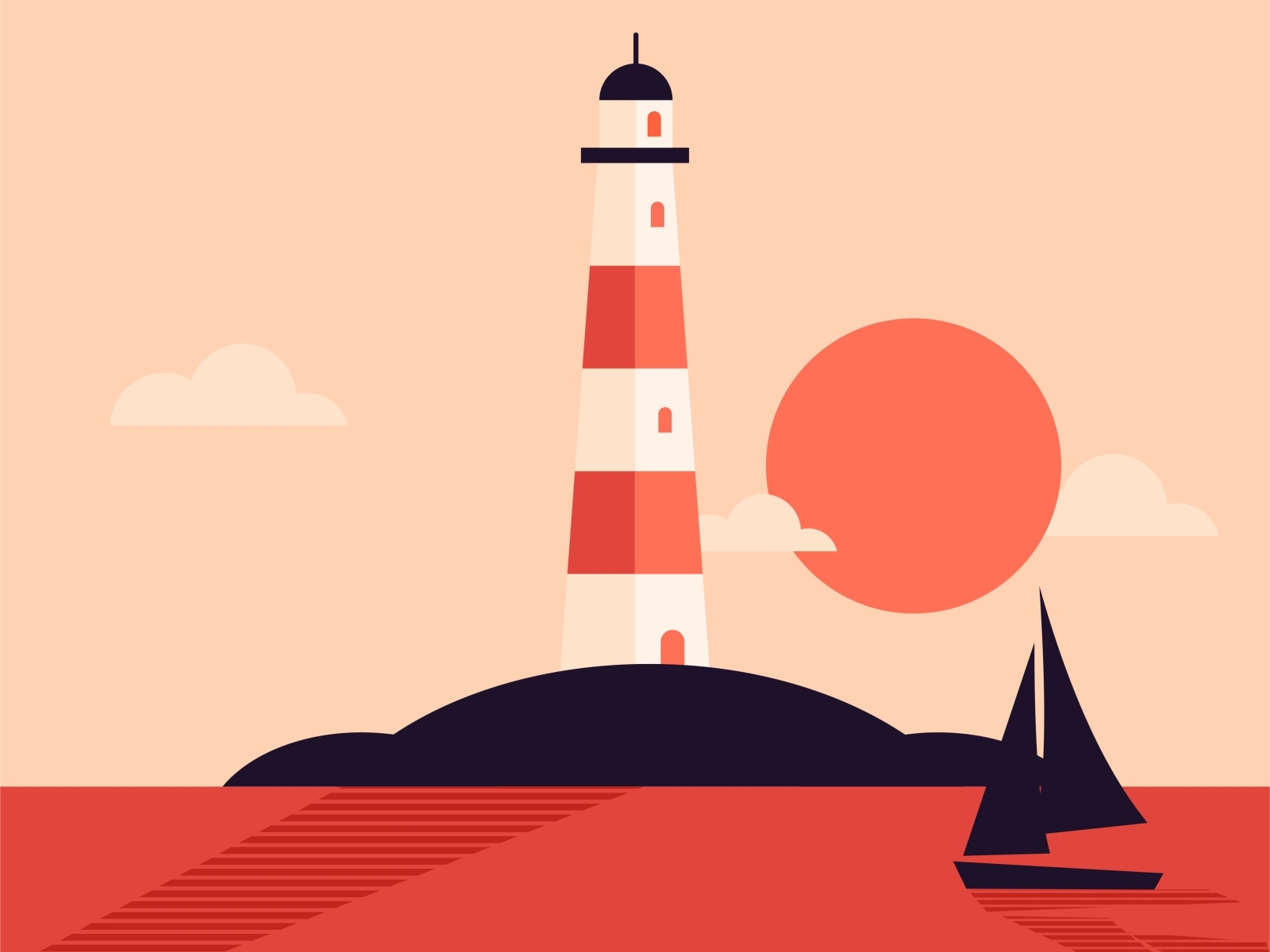 Lighthouse at Sunset by adnan roesdi on Dribbble