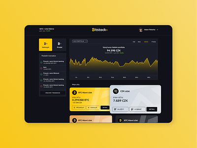Bitcoin Trading Dashboard | Fintech banking app bitcoin cryptoсurrency dashboard fintech interface mobile app design qusion trading ui design uiux ux design web app design