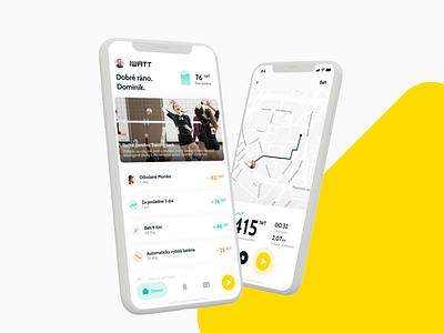 iWatt Mobile App development iwatt mobile mobile design mobile ui qusion run sport tracker ui ux yellow