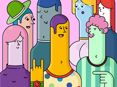 Kumpul-kumpul adobe art cartoon character colorful design dribbble friends friendship fun funny happy illustration kids man mascot people set vector women