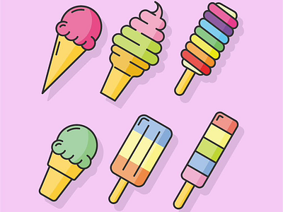 Ice creams icon set