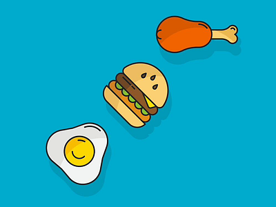 Fast food icon set