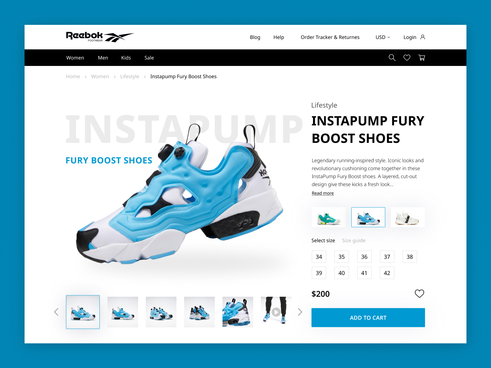 design concept for Reebok Footwear 