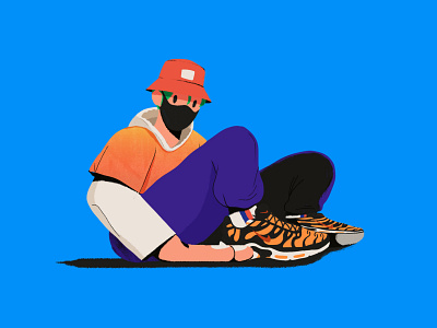 Masked guy boy colourful guy illustraion nike nike shoes shoes