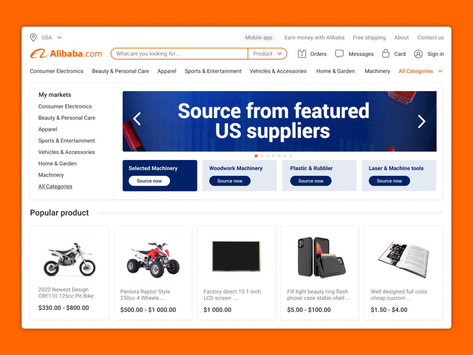 Alibaba main page redesign by Alexey Molokov on Dribbble