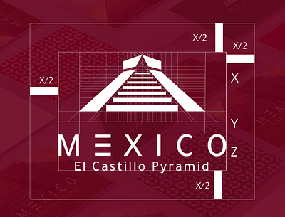 Mexico ( EL Castillo pyramid ) brand and identity branding branding design illustrator logo