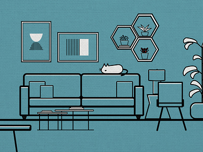 Interior Flat Illustration Living Room