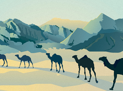 Camels in desert 🌵 Flat Illustration in Figma art camel camels desert design figma flat gradient gradient design graphic graphic design illustration illustration art minimal nature pen tool vector