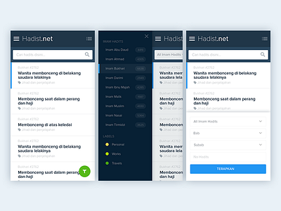 Hadits Net Redesign Mobile Version dashboard hadits islamic redesign ui uiux ux