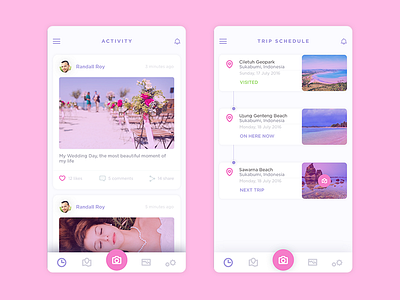 Honeymoon App app honeymoon mobile mobile app network social media timeline ui ux wedding wedding app