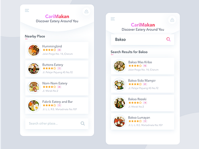 Search Eatery Preview cafe dashboard eatery inn list list ui material ui mobile app restaurant spot ui ux