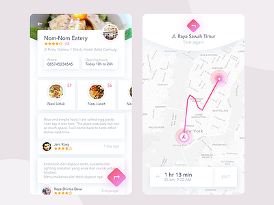 Find Eatery - Detail Eatery cafe company details direction eatery inn map material ui mobile app restaurant ui ux