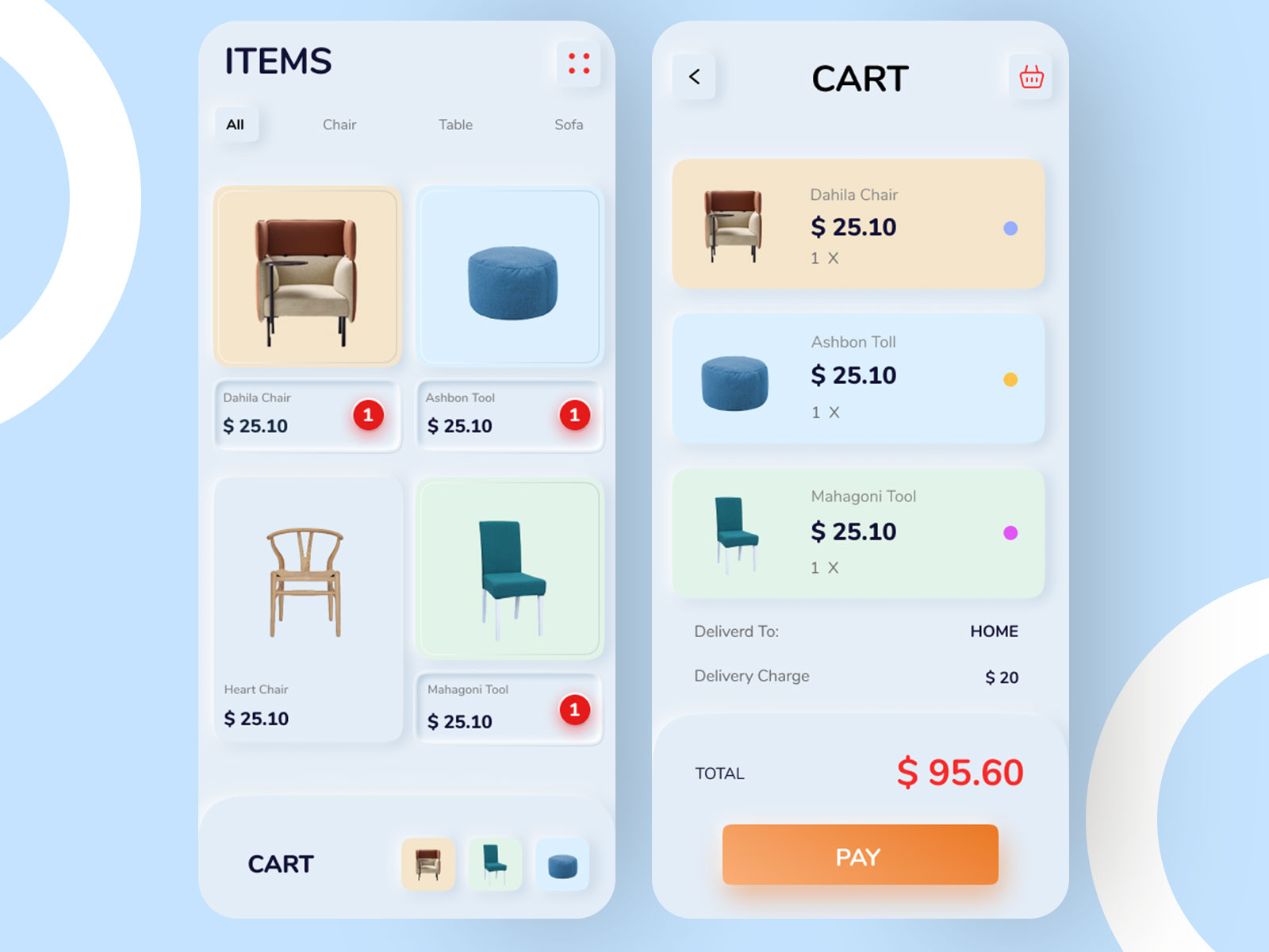 Skeuomorphic e-commerce cart and product gallery page by Beatnik Team ...