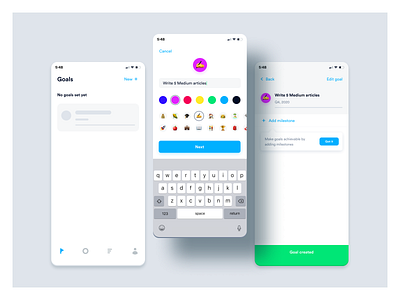 Goal setting app by David on Dribbble