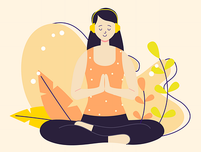 Meditation design flat illustration illustrator minimal ui ux vector