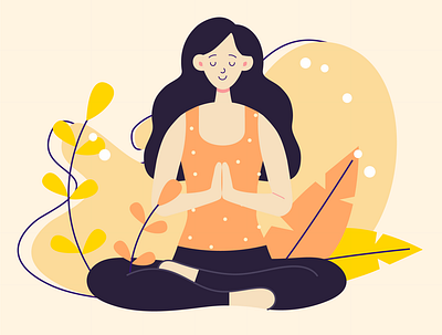 meditation design flat illustration illustrator minimal ui ux vector