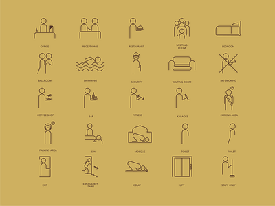 Hotel Icon Set branding design flat logo minimal web