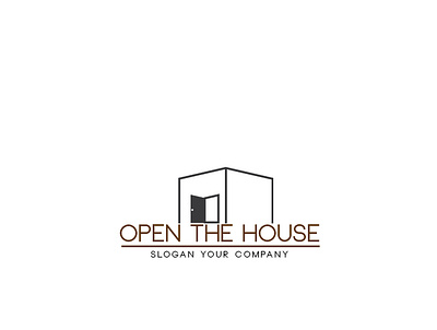 Open the house banking brand identity branding design flat identity logo vector