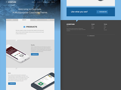 Overture bootstrap flat frontend landing page responsive theme ui