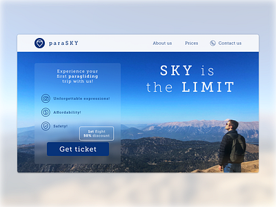 100 DailyUI #003 - Landing Page daily ui dailyui dailyui 003 dailyuichallenge design figma landing landing page landscape paragliding sketch travel app ui ux web