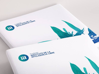 Branding for Fundación Instituto de la Inteligencia Libre abduzeedo blue branding cover gradient green logo minimalist