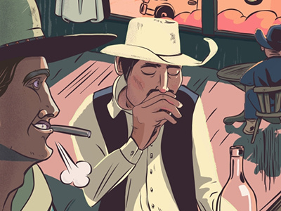 Westworld americana cowboy illustration james o western westworld