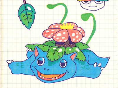 Sketchbook Venusaur illustration ink marker pokemon sketchbook