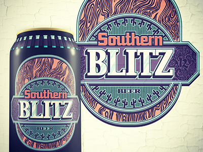 Southern Blitz beer can james o typography