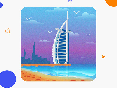 Burj al Arab 2d art design flat design illustrator ai illustraion motion graphics