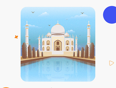 Taj Mahal 2d art illustration illustrator motion graphics ui