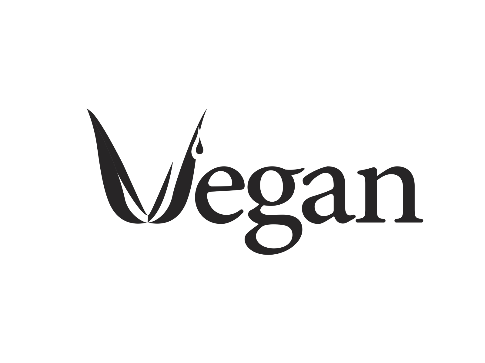 Vegan Logo-Black & White by WARRIORCHICKS on Dribbble