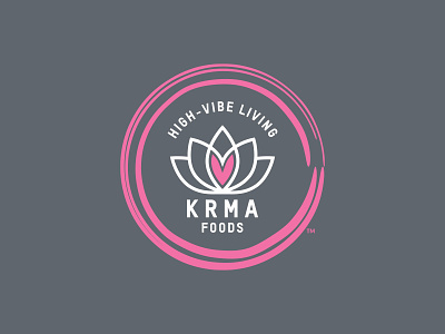 KRMA Foods art direction brand identity branding creative direction flower food and drink heart identity illustrator karma logo logotype lotus typography vector work zen