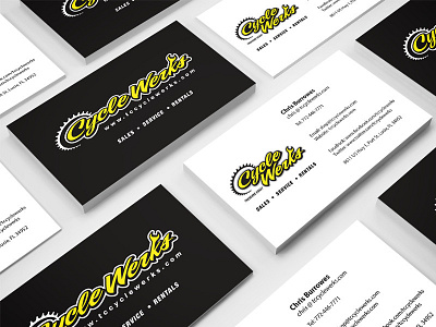 Cyclewerks business cards branding business cards collateral identity logo