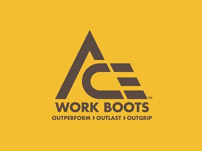 Ace Work Boots identity angles boots branding design identity logo logotype sharp work yellow