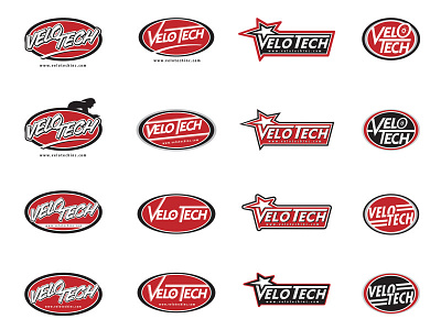 Velotech logo versions apparel art direction bicycle branding creative direction cycling identity logo sports t shirt