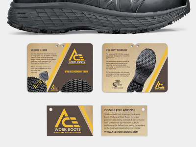 ACE Work Boots identity tags angles boots branding design identity logo logotype sharp work yellow