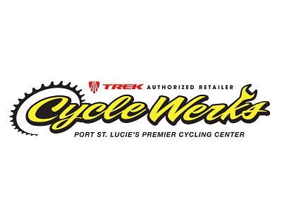 CycleWerks identity bicycle bike shop bikes black branding cycling identity logo trek yellow