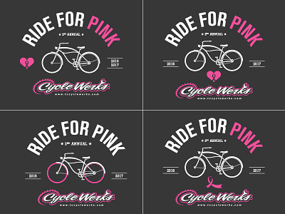 Ride for Pink T-Shirt. (.final_done_approved.ai) ;) apparel bicycles charity cycling illustration kids lettering t shirt typography