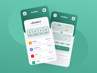 Finance - wallet and exchange cryptocurrency 💰 app bank bitcoin branding credit cryptocurrency design dex ethereum exchange figma finance graphic design money swap ui ux wallet