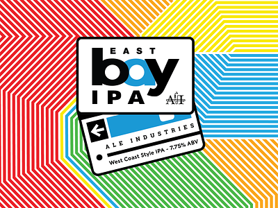 East Bay IPA - Ale Industries (Design by LabelGurus) beer label beer label design beer labels branding california can label design custom label design label design packaging design