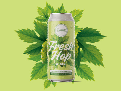 Fresh Hop 2022 | Gratitude Brewing Co. beer beer label beer label design beer labels brewing can label design design floral flowers graphic design green hop hops label design leaves packagin design