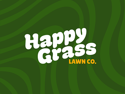 Happy Grass Lawn Co. | Branding and Identity bold logo branding bubble text design grass green logo happy grass landscaping lawn co logo design