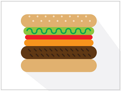 Hamburger Hamburger flat hamburger icon illustration