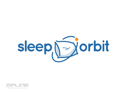 Sleeporbit Logo design flat illustration pillow logo orbit print sleep web