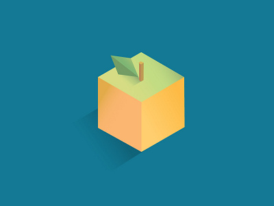 Isometric Fruit art design flat fruit geometric icon illustration isometric