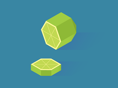 Isometric Lime art citrus design digital flat fruit geometric icon illustration isometric lime
